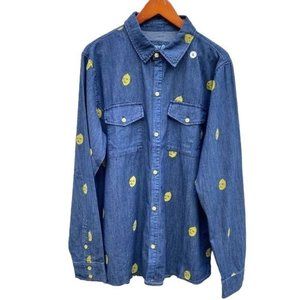 Adventure Time Earl of Lemongrab Cartoon Network Button Up Chambray Shirt